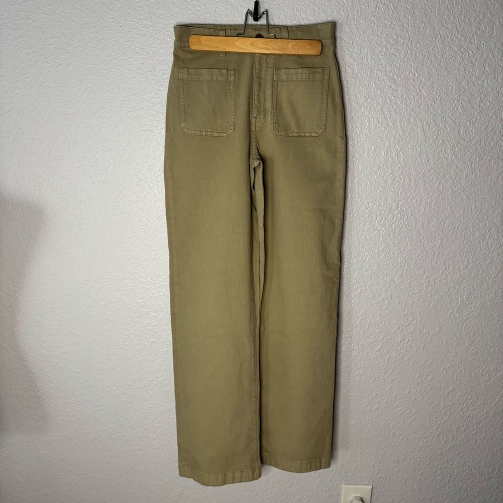 NWT Madewell The Emmett Wide-Leg Pant Patch Pocket Khaki Size 25 Stretch NU691